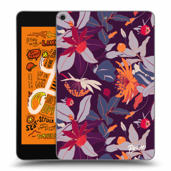 Picasee silikonový průhledný obal pro Apple iPad mini 2019 (5. gen) - Purple Leaf