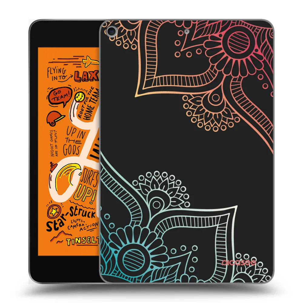 Picasee silikonový černý obal pro Apple iPad mini 2019 (5. gen) - Květinový vzor