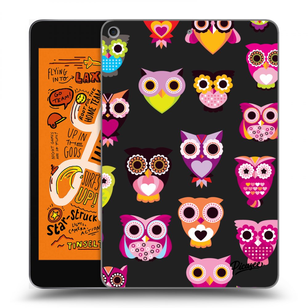 Picasee silikonový černý obal pro Apple iPad mini 2019 (5. gen) - Owls