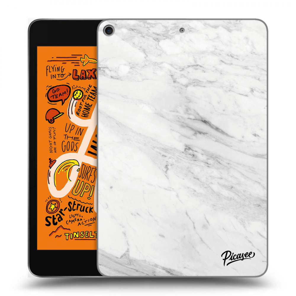 Picasee silikonový průhledný obal pro Apple iPad mini 2019 (5. gen) - White marble