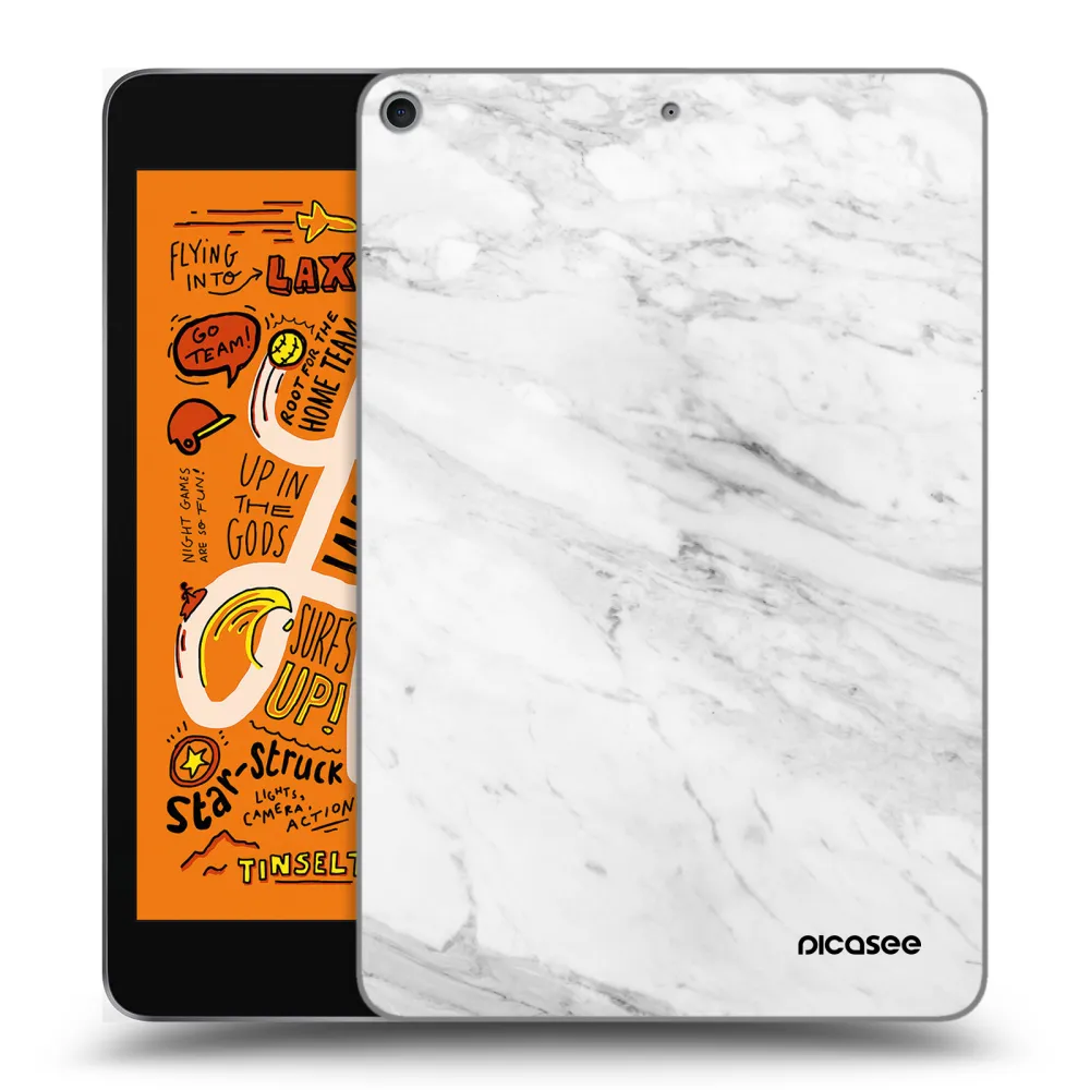 Picasee silikonový průhledný obal pro Apple iPad mini 2019 (5. gen) - White marble