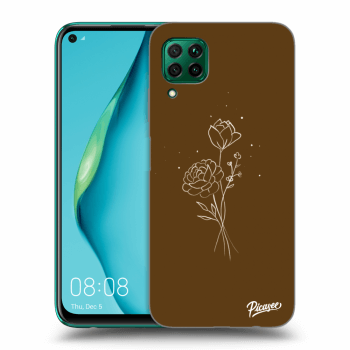 Picasee silikonový průhledný obal pro Huawei P40 Lite - Brown flowers