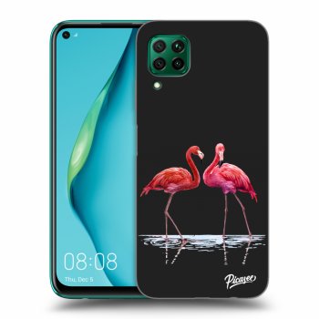Picasee silikonový černý obal pro Huawei P40 Lite - Flamingos couple