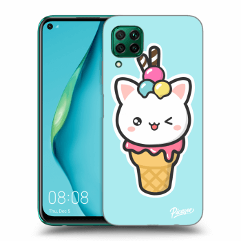 Picasee silikonový průhledný obal pro Huawei P40 Lite - Ice Cream Cat