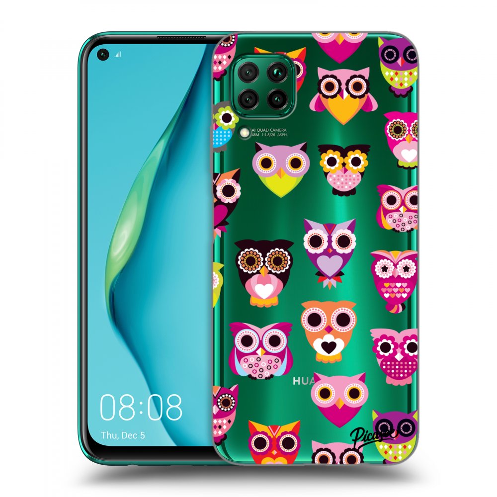 Picasee silikonový průhledný obal pro Huawei P40 Lite - Owls