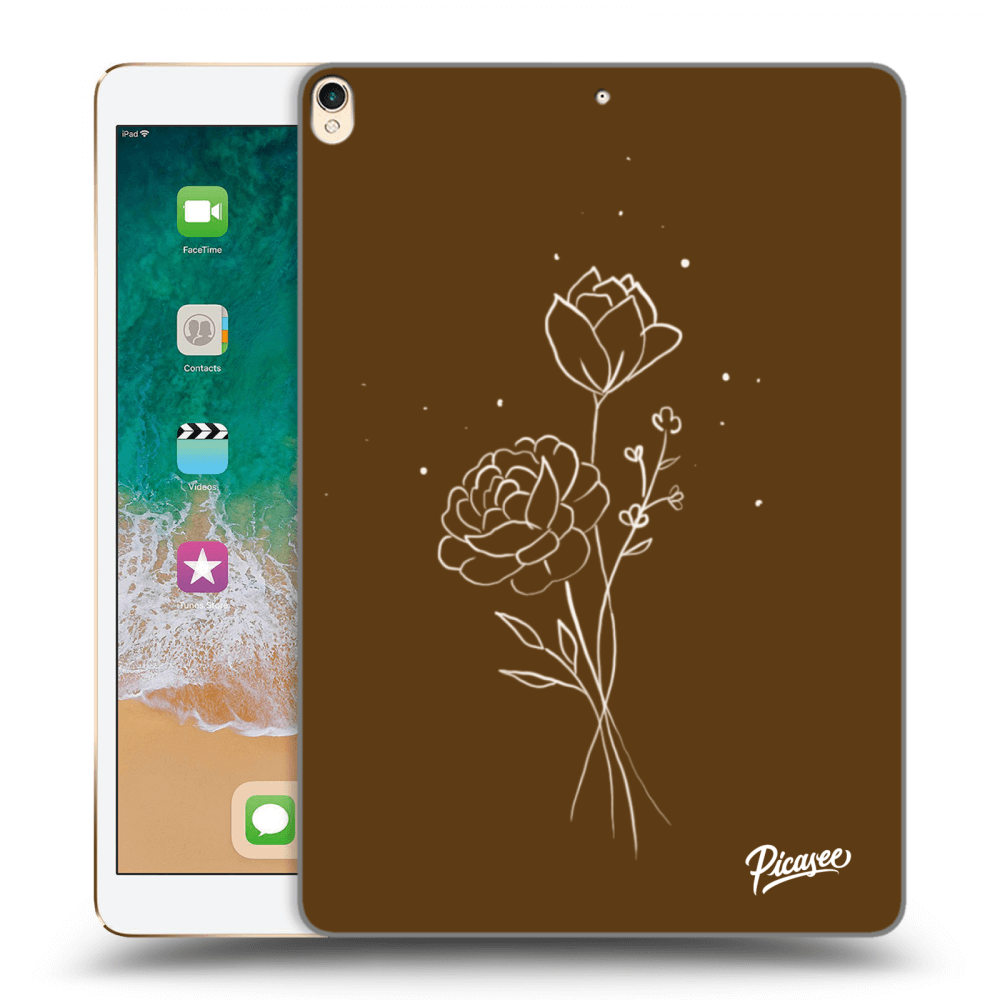 Picasee silikonový průhledný obal pro Apple iPad Pro 10.5" 2017 (2. gen) - Brown flowers