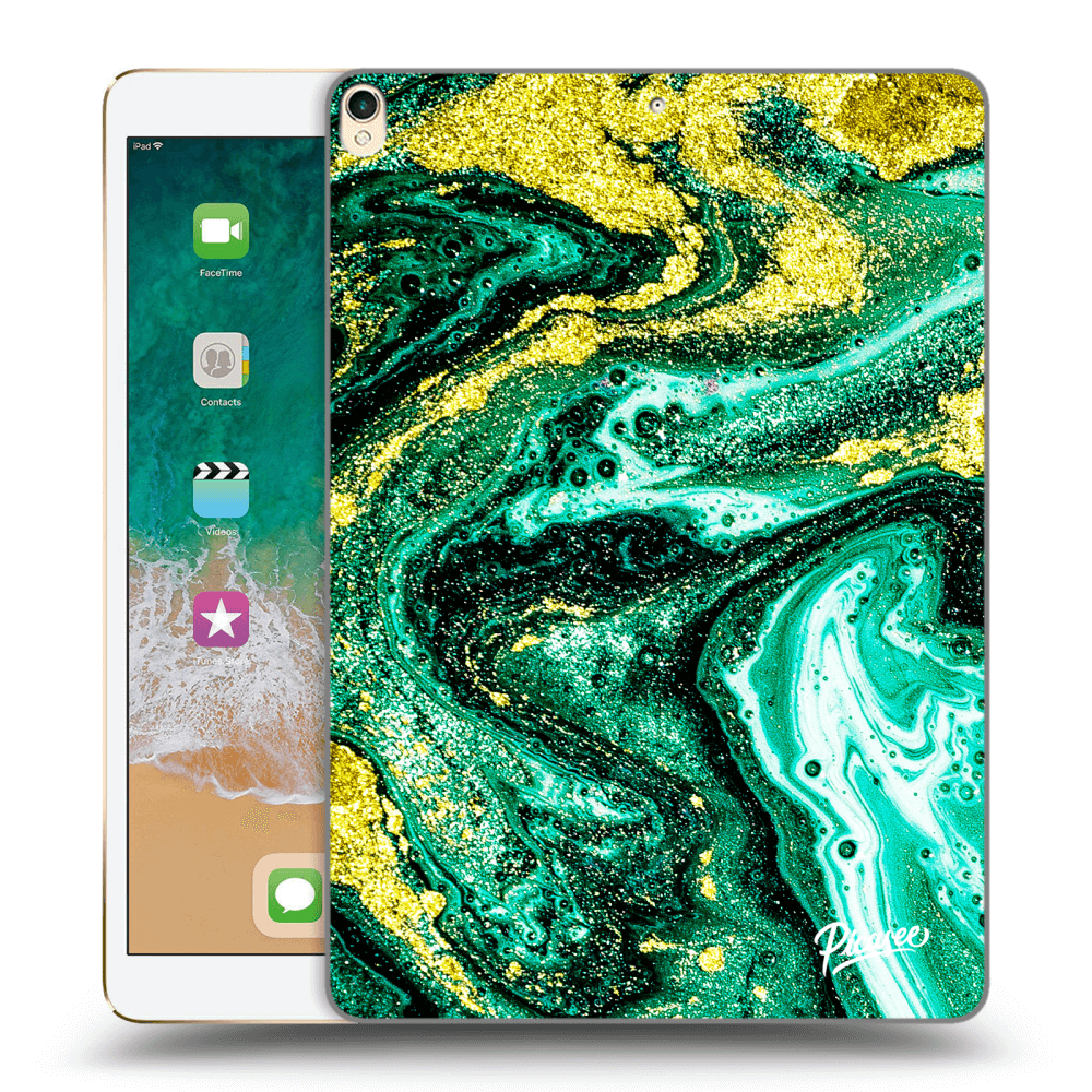 Picasee silikonový černý obal pro Apple iPad Pro 10.5" 2017 (2. gen) - Green Gold