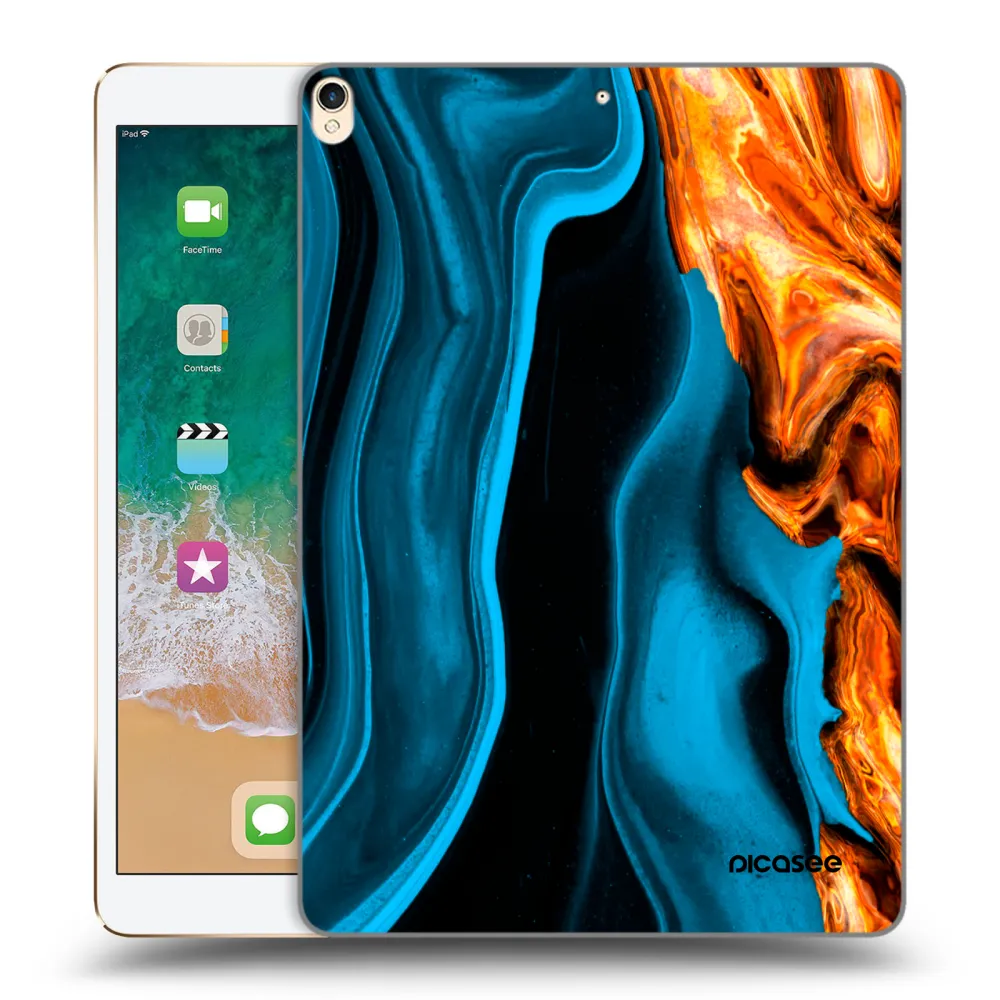 Picasee silikonový průhledný obal pro Apple iPad Pro 10.5" 2017 (2. gen) - Gold blue