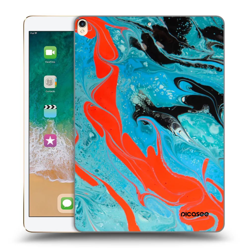 Picasee silikonový průhledný obal pro Apple iPad Pro 10.5" 2017 (2. gen) - Blue Magma