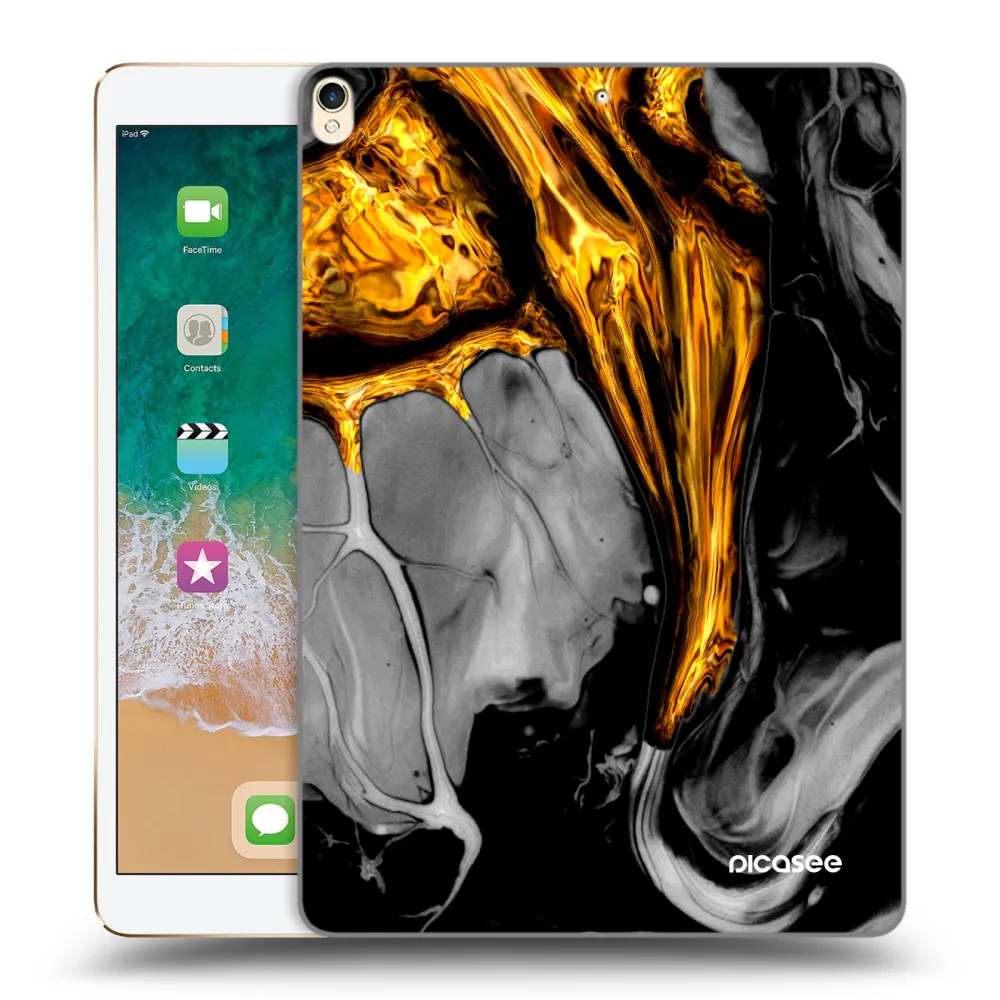 Picasee silikonový průhledný obal pro Apple iPad Pro 10.5" 2017 (2. gen) - Black Gold