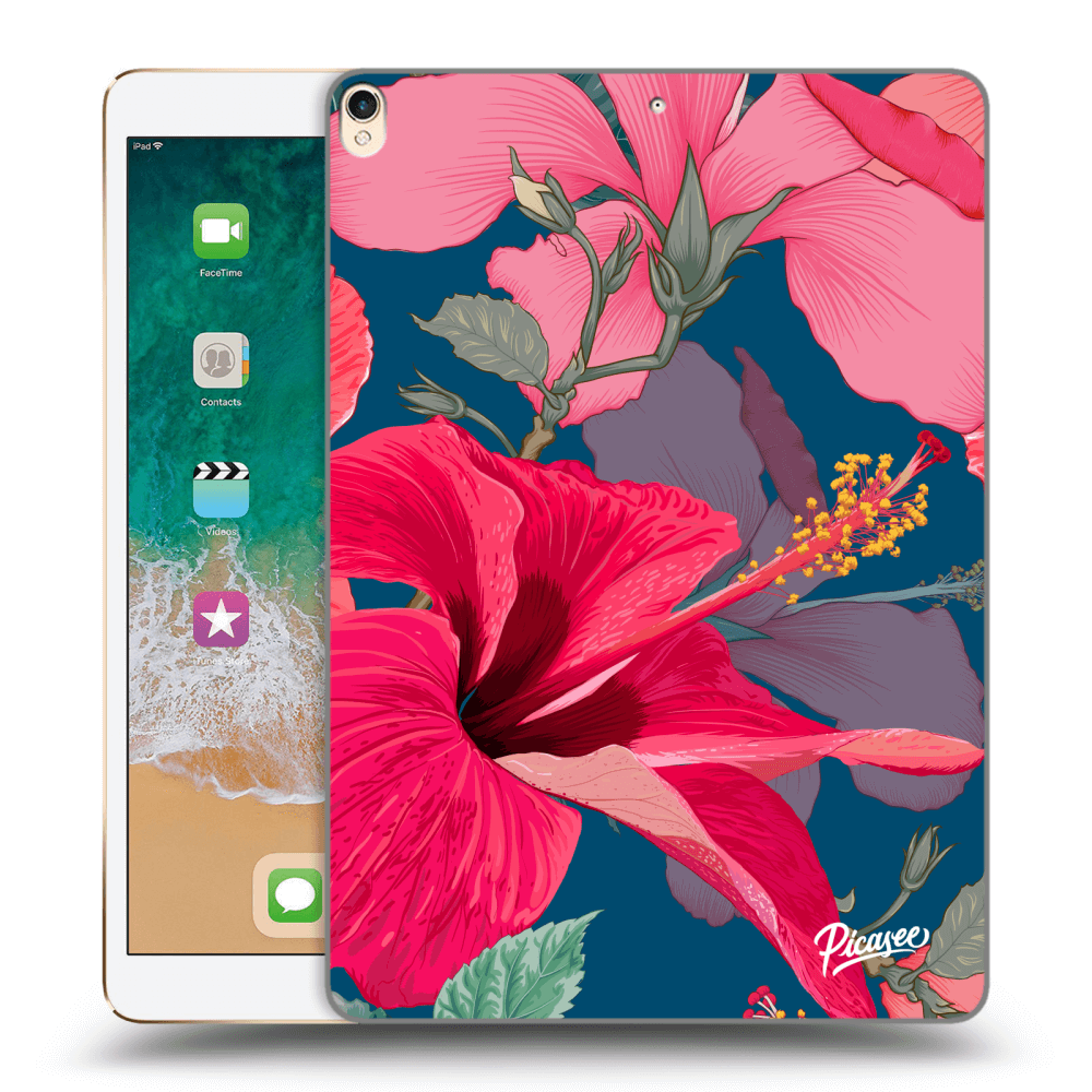 Picasee silikonový černý obal pro Apple iPad Pro 10.5" 2017 (2. gen) - Hibiscus