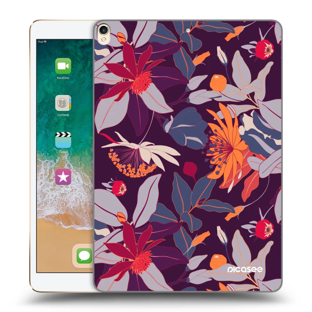 Picasee silikonový průhledný obal pro Apple iPad Pro 10.5" 2017 (2. gen) - Purple Leaf
