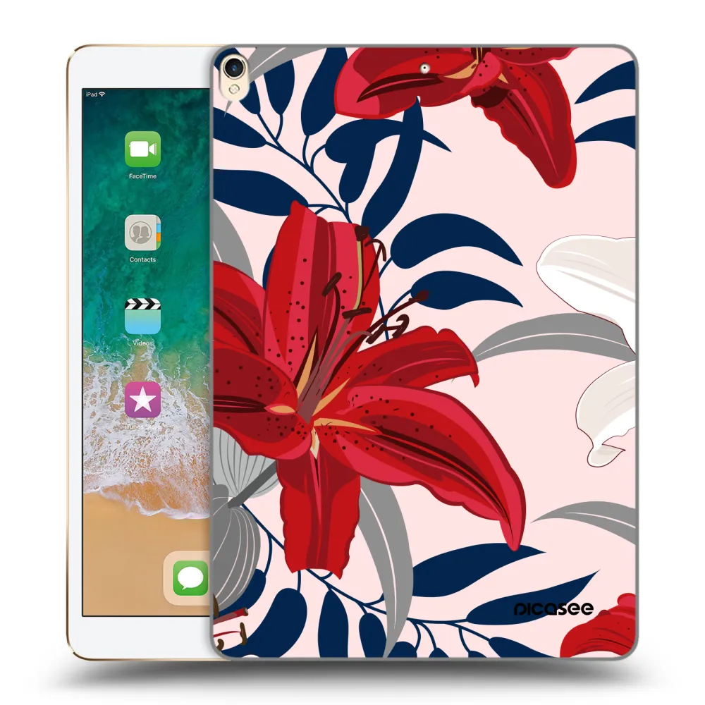 Picasee silikonový průhledný obal pro Apple iPad Pro 10.5" 2017 (2. gen) - Red Lily