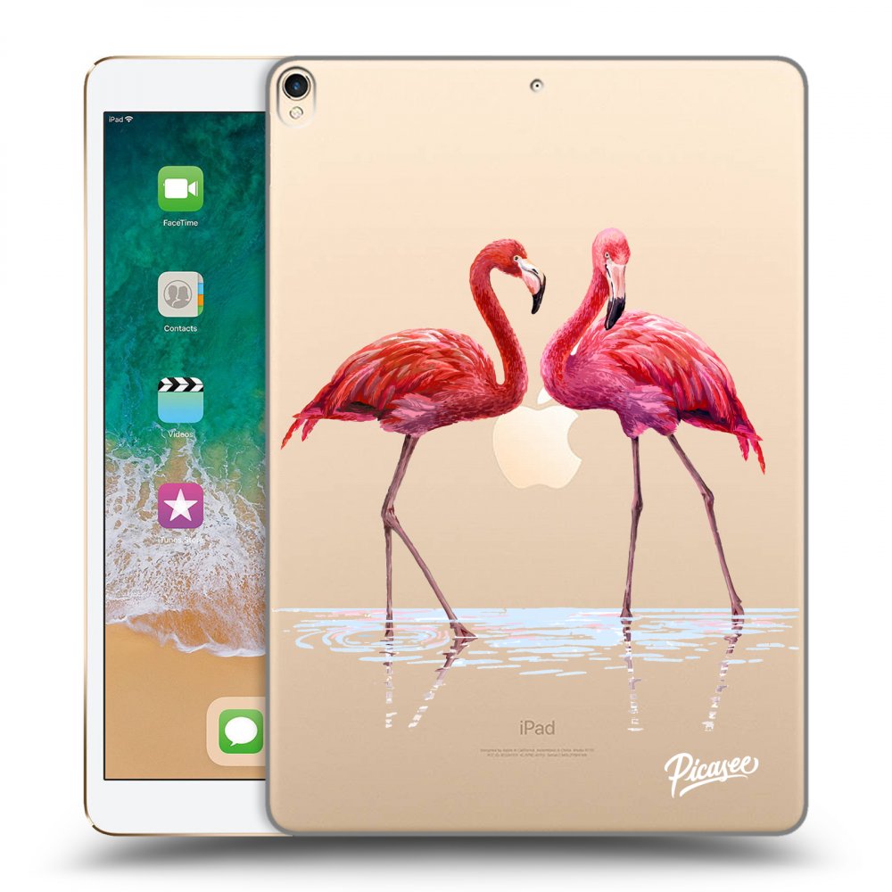 Picasee silikonový průhledný obal pro Apple iPad Pro 10.5" 2017 (2. gen) - Flamingos couple