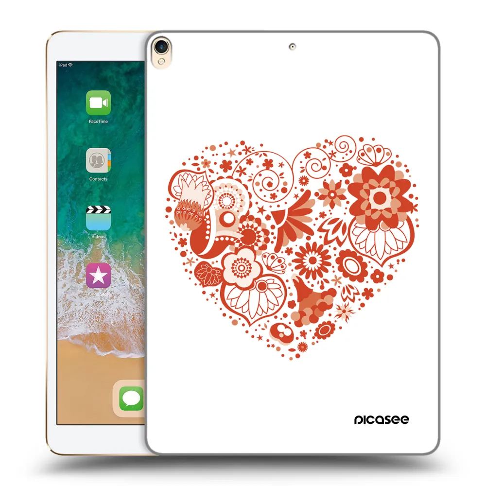 Picasee silikonový průhledný obal pro Apple iPad Pro 10.5" 2017 (2. gen) - Velké srdce