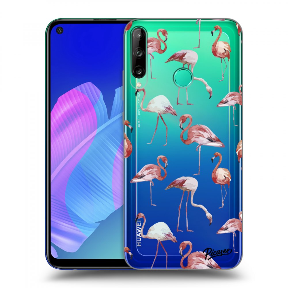 Picasee silikonový průhledný obal pro Huawei P40 Lite E - Flamingos