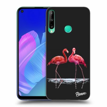 Picasee silikonový černý obal pro Huawei P40 Lite E - Flamingos couple