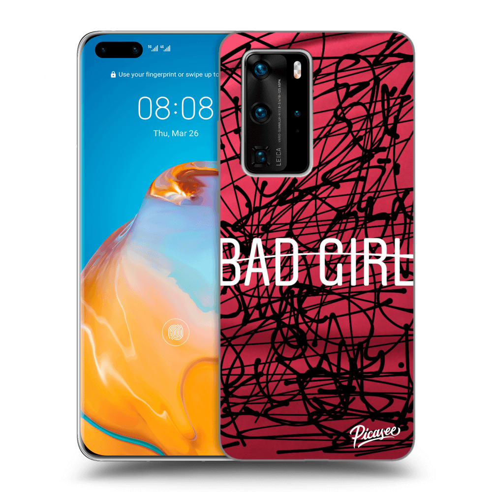 Picasee silikonový průhledný obal pro Huawei P40 Pro - Bad girl