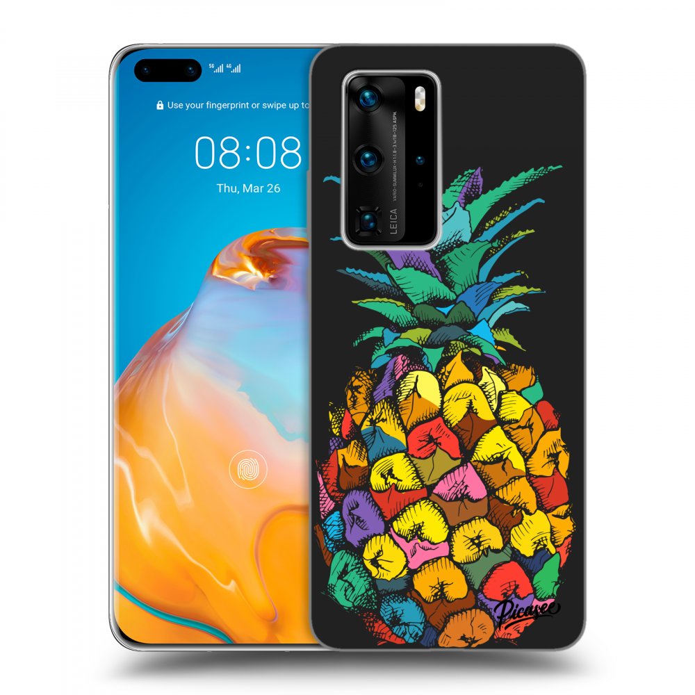 Picasee silikonový černý obal pro Huawei P40 Pro - Pineapple
