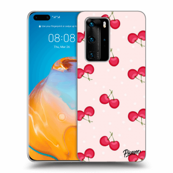 Picasee silikonový černý obal pro Huawei P40 Pro - Cherries