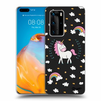 Picasee silikonový černý obal pro Huawei P40 Pro - Unicorn star heaven