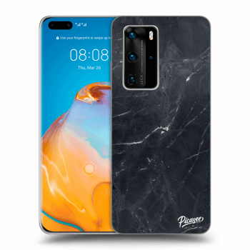 Picasee silikonový průhledný obal pro Huawei P40 Pro - Black marble