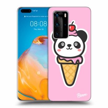 Picasee silikonový průhledný obal pro Huawei P40 Pro - Ice Cream Panda