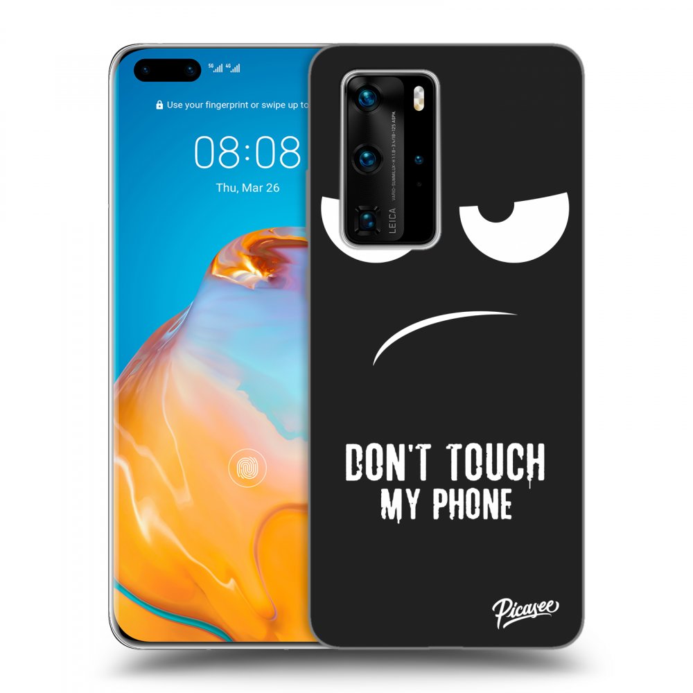 Picasee silikonový černý obal pro Huawei P40 Pro - Don't Touch My Phone