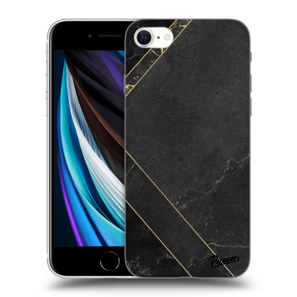 Picasee silikonový černý obal pro Apple iPhone SE 2020 - Black tile