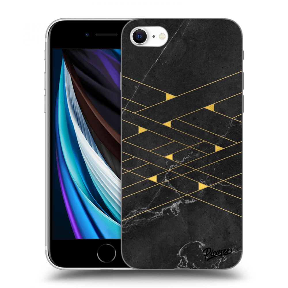 Picasee silikonový průhledný obal pro Apple iPhone SE 2020 - Gold Minimal