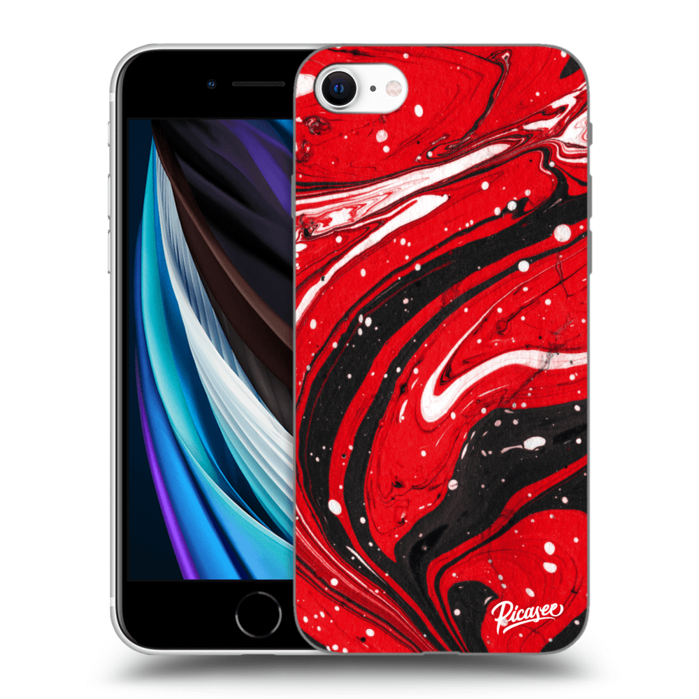 Picasee silikonový černý obal pro Apple iPhone SE 2020 - Red black