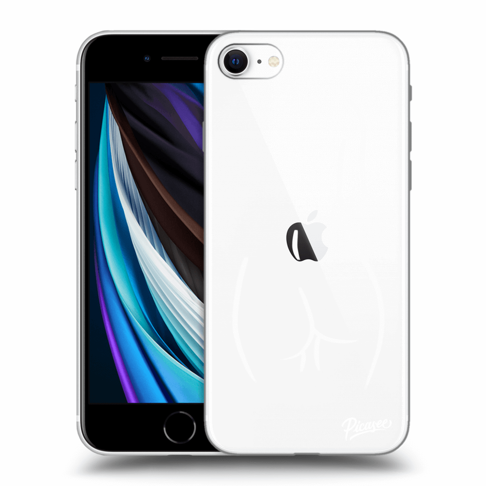 Picasee silikonový průhledný obal pro Apple iPhone SE 2020 - Svlečená Bílá