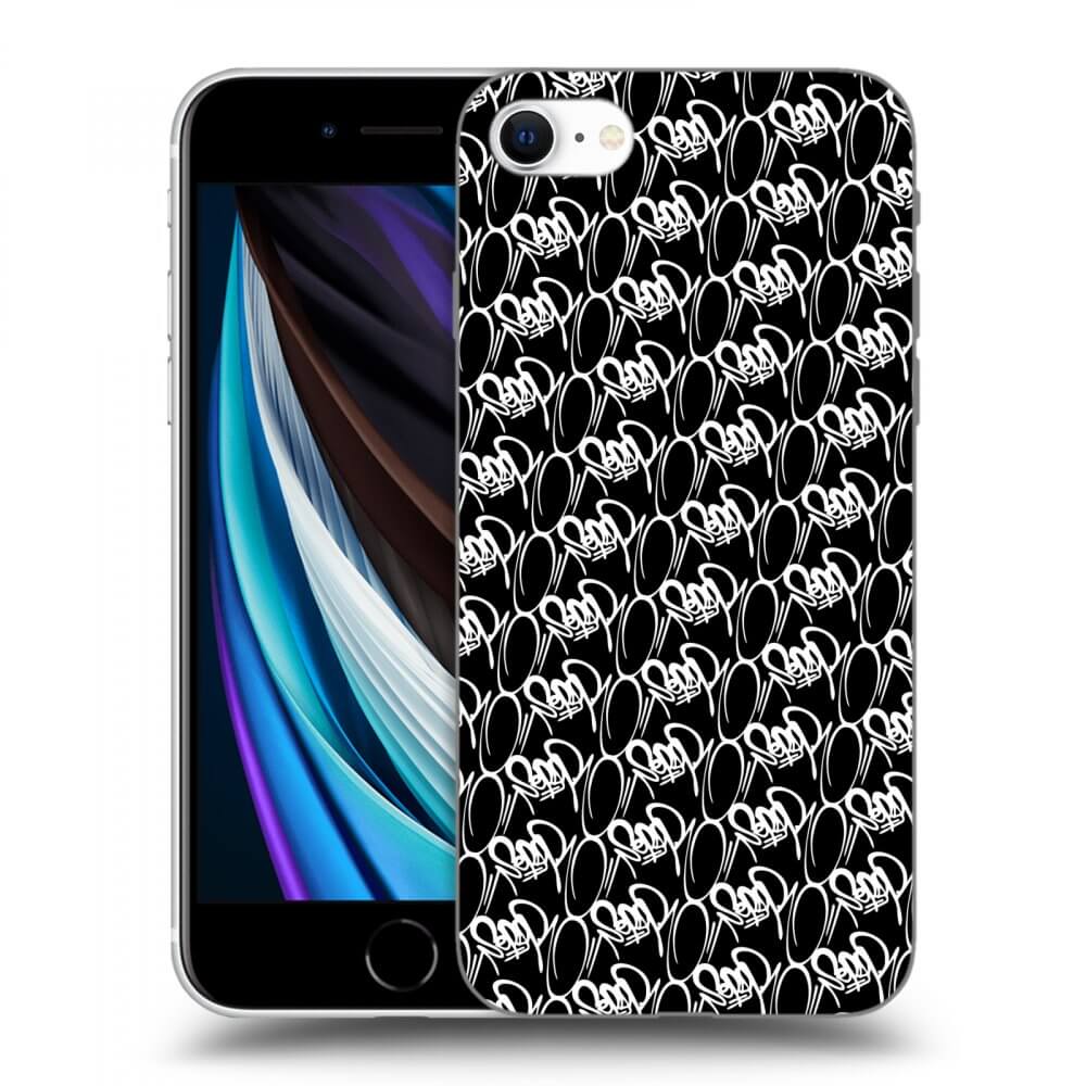 Picasee silikonový černý obal pro Apple iPhone SE 2020 - Separ - White On Black 2
