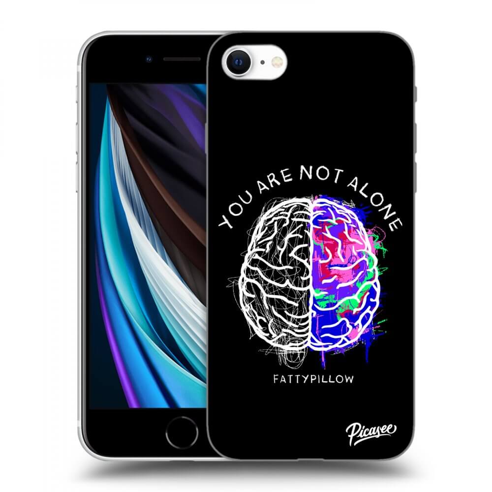 Picasee silikonový průhledný obal pro Apple iPhone SE 2020 - Brain - White