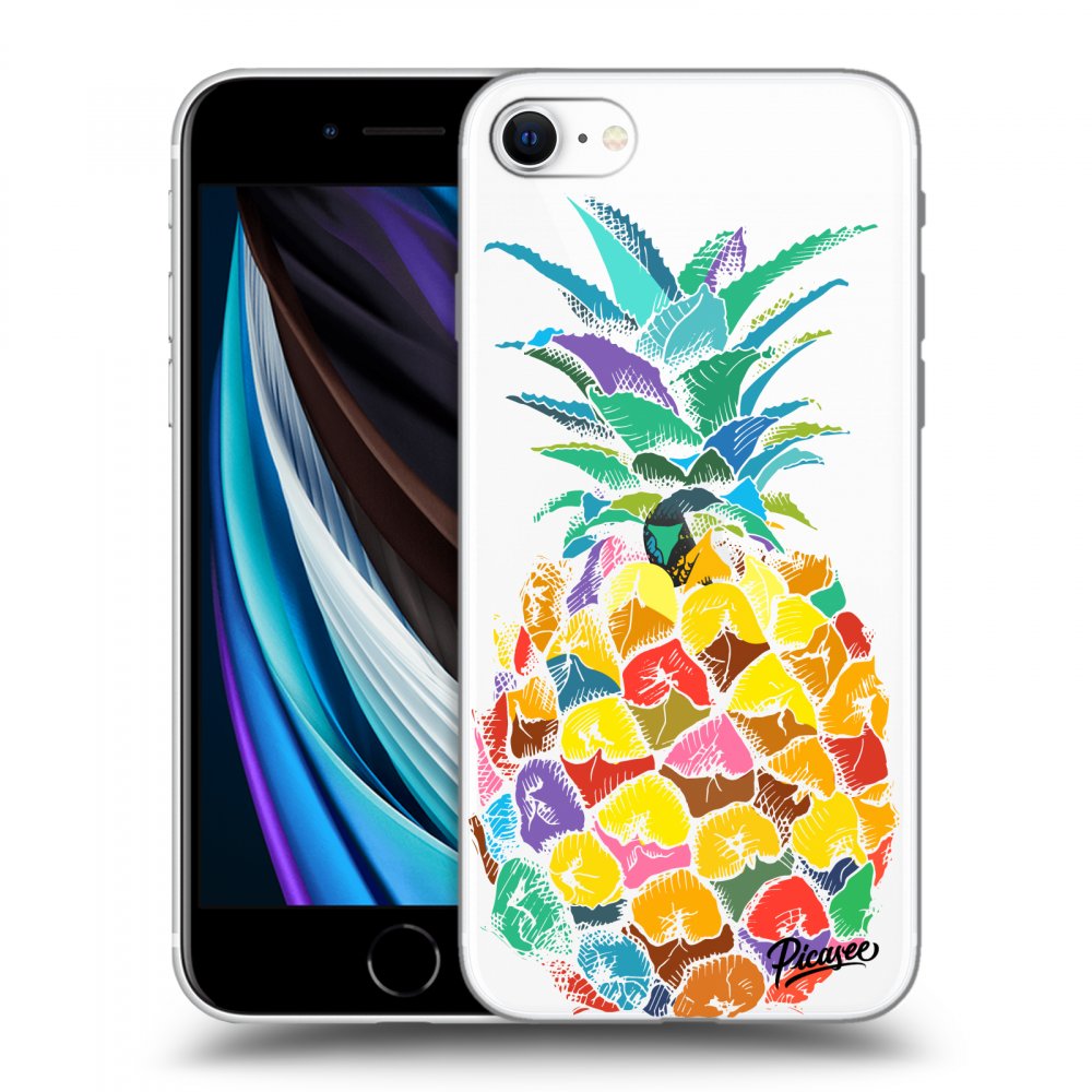 Picasee silikonový průhledný obal pro Apple iPhone SE 2020 - Pineapple