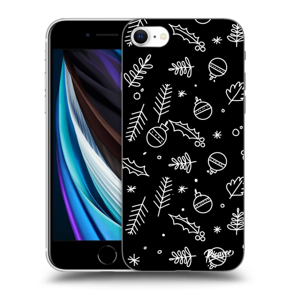 Picasee silikonový černý obal pro Apple iPhone SE 2020 - Mistletoe