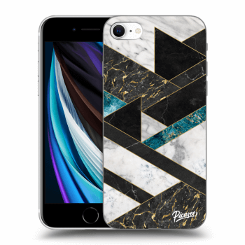 Picasee silikonový černý obal pro Apple iPhone SE 2020 - Dark geometry