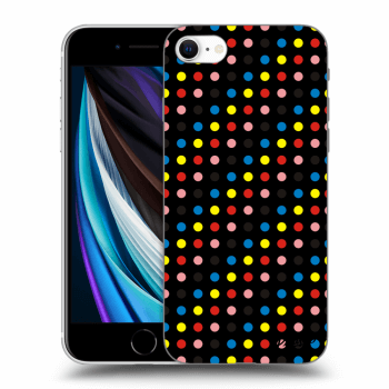 Picasee silikonový černý obal pro Apple iPhone SE 2020 - Colorful dots