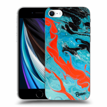 Picasee silikonový černý obal pro Apple iPhone SE 2020 - Blue Magma