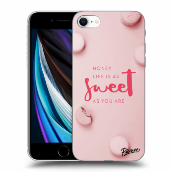 Picasee silikonový průhledný obal pro Apple iPhone SE 2020 - Life is as sweet as you are
