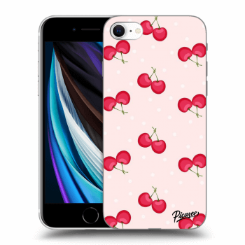 Picasee silikonový průhledný obal pro Apple iPhone SE 2020 - Cherries
