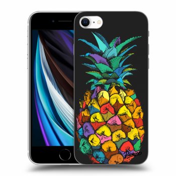 Picasee silikonový černý obal pro Apple iPhone SE 2020 - Pineapple
