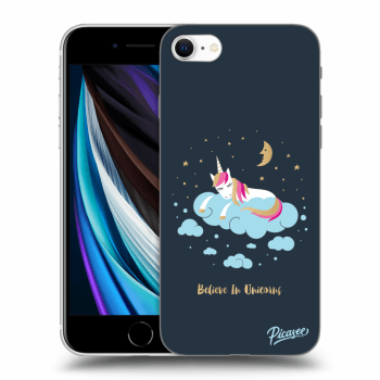 Picasee silikonový černý obal pro Apple iPhone SE 2020 - Believe In Unicorns