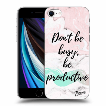 Picasee silikonový průhledný obal pro Apple iPhone SE 2020 - Don't be busy, be productive