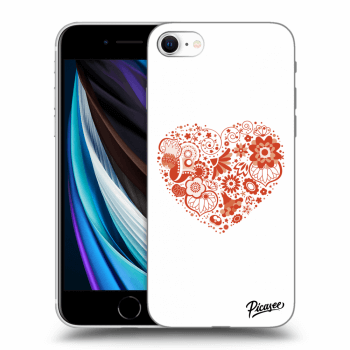 Picasee silikonový černý obal pro Apple iPhone SE 2020 - Big heart