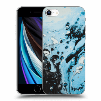 Picasee silikonový průhledný obal pro Apple iPhone SE 2020 - Organic blue