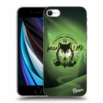 Picasee silikonový černý obal pro Apple iPhone SE 2020 - Wolf life