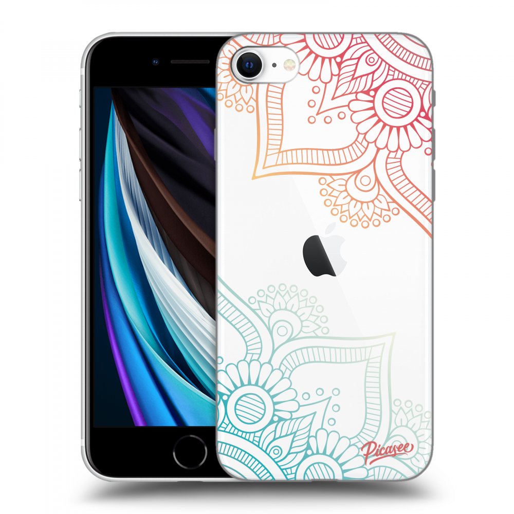 Picasee silikonový průhledný obal pro Apple iPhone SE 2020 - Flowers pattern
