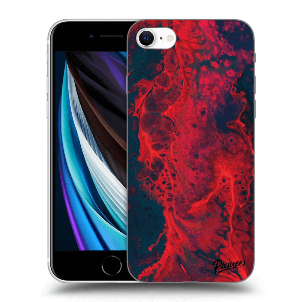 Picasee silikonový průhledný obal pro Apple iPhone SE 2020 - Organic red