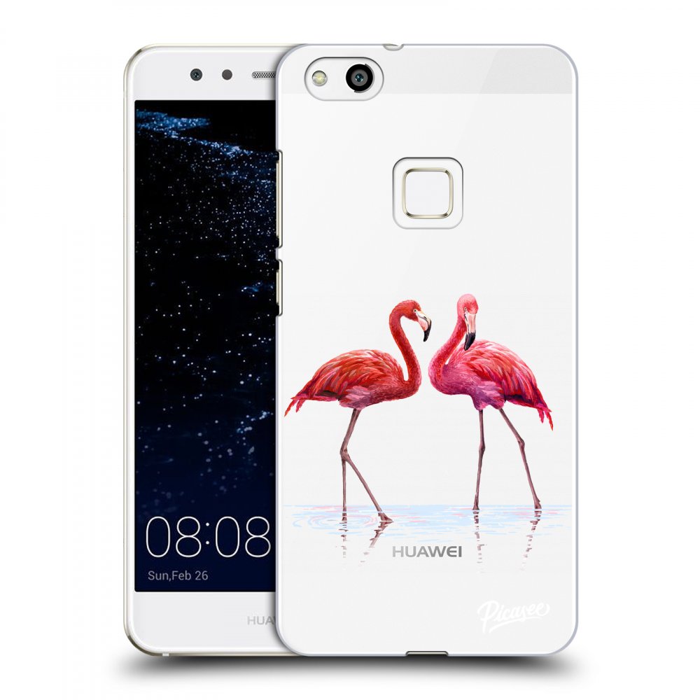 Picasee silikonový průhledný obal pro Huawei P10 Lite - Flamingos couple